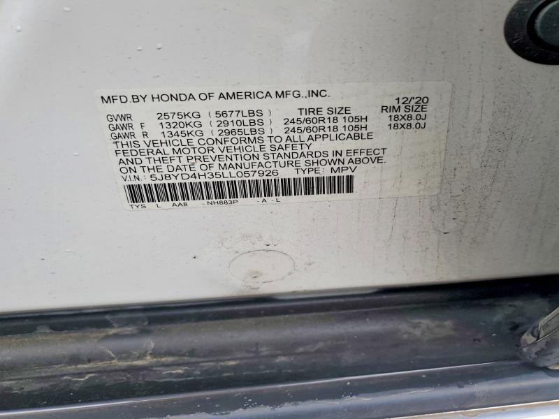 Продажа на аукционе авто 2020 Acura Mdx, vin: 5J8YD4H35LL057926, номер лота: 54222026