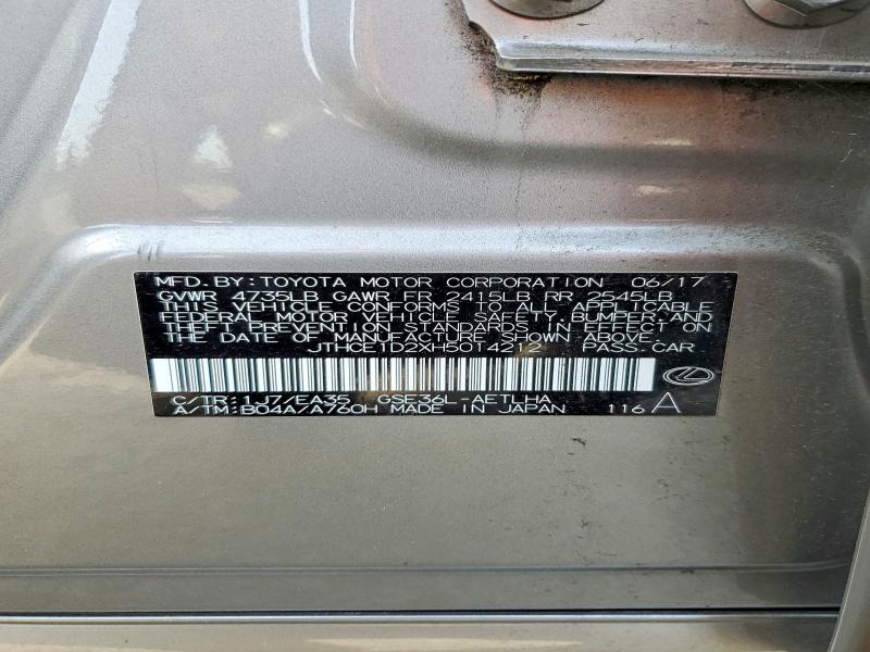 Продажа на аукционе авто 2017 Lexus Is, vin: JTHCE1D2XH5014212, номер лота: 51839726