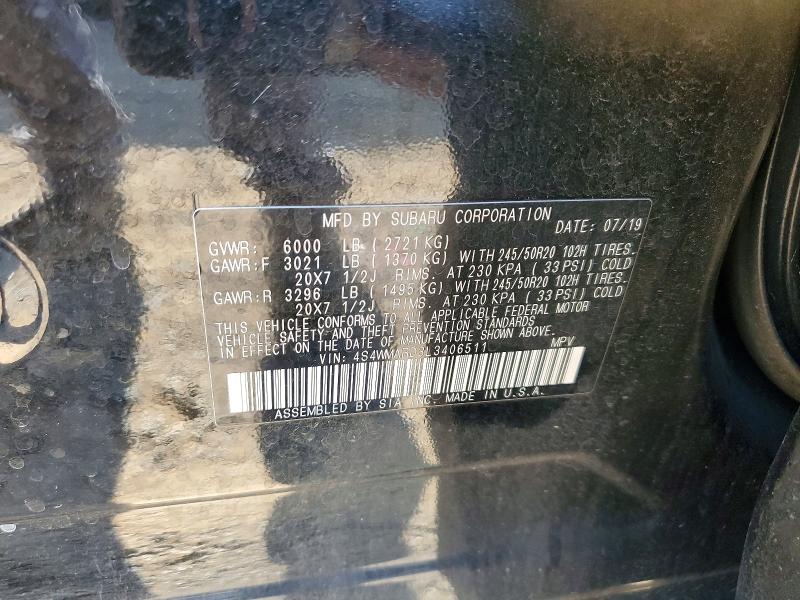 Продаж на аукціоні авто 2020 Subaru Ascent, vin: 4S4WMARD3L3406511, номер лоту: 54423056