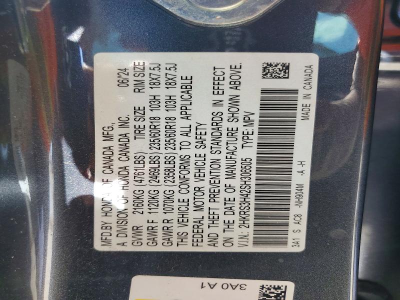 Продажа на аукционе авто 2025 Honda Cr-v, vin: 2HKRS3H42SH306505, номер лота: 55536176