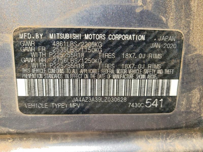 Aukcja sprzedaży 2020 Mitsubishi Outlander, vin: JA4AZ3A39LZ030628, numer aukcji: 53138476