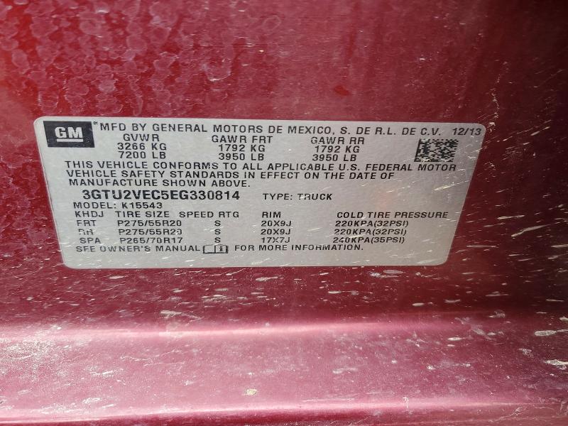 Продажа на аукционе авто 2014 Gmc Sierra, vin: 3GTU2VEC5EG330814, номер лота: 52560956