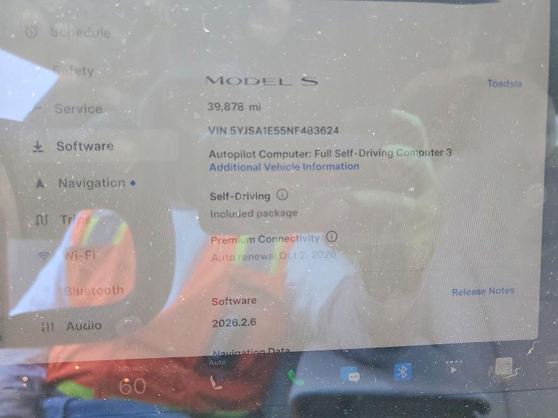 Aukcja sprzedaży 2022 Tesla Model S, vin: 5YJSA1E55NF483624, numer aukcji: 52490026