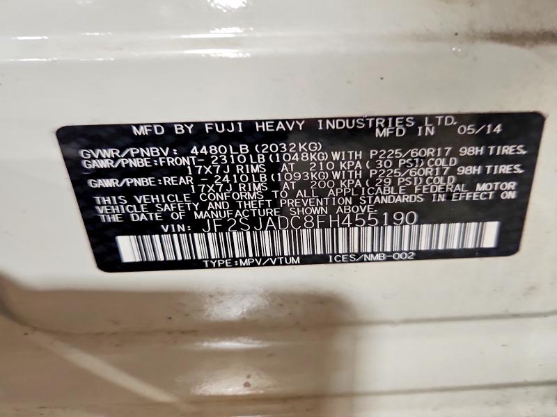 Aukcja sprzedaży 2015 Subaru Forester, vin: JF2SJADC8FH455190, numer aukcji: 54937356