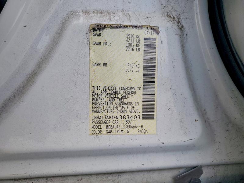 Продажа на аукционе авто 2014 Nissan Altima, vin: 1N4AL3AP4EN383403, номер лота: 54152776