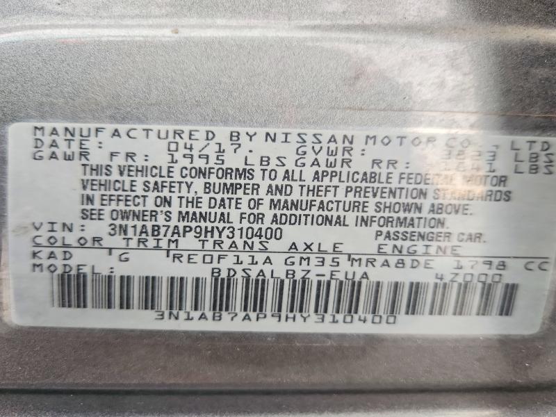 54606556 :رقم المزاد ، 3N1AB7AP9HY310400 vin ، 2017 Nissan Sentra مزاد بيع