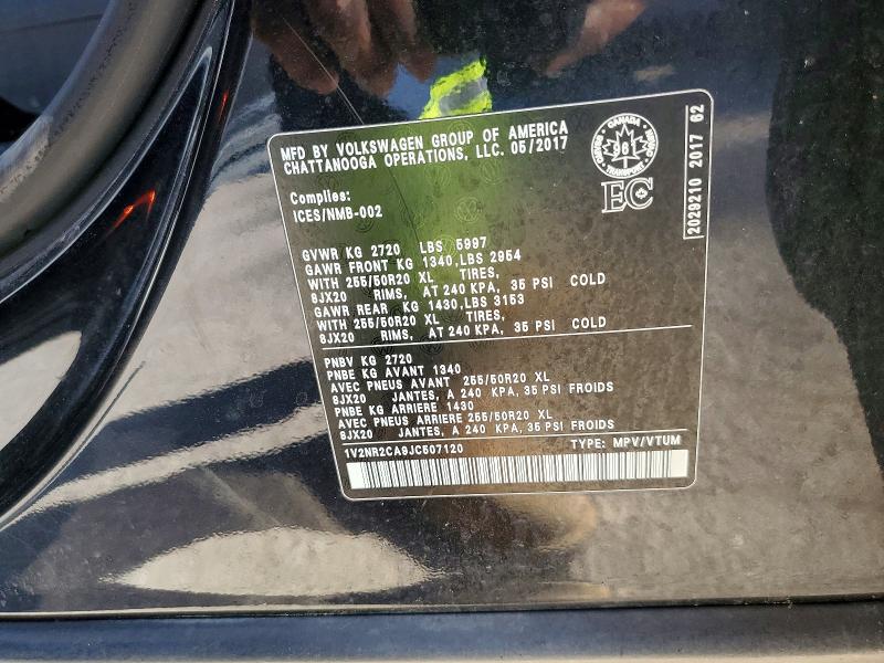 Aukcja sprzedaży 2018 Volkswagen Atlas, vin: 1V2NR2CA9JC507120, numer aukcji: 54517146