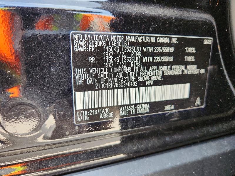 Aukcja sprzedaży 2025 Toyota Rav4, vin: 2T3C1RFV8SC346492, numer aukcji: 55344896