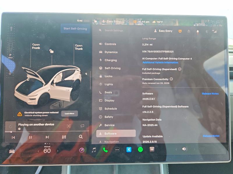 54910186 :رقم المزاد ، 7SAYGDED2TF585321 vin ، 2026 Tesla Model Y مزاد بيع