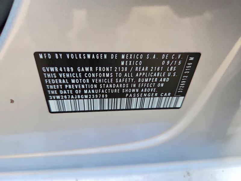 Продажа на аукционе авто 2016 Volkswagen Jetta, vin: 3VW267AJ8GM239789, номер лота: 54118786