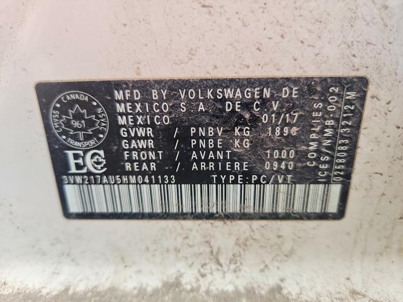 Aukcja sprzedaży 2017 Volkswagen Golf, vin: 3VW217AU5HM041133, numer aukcji: 51622936