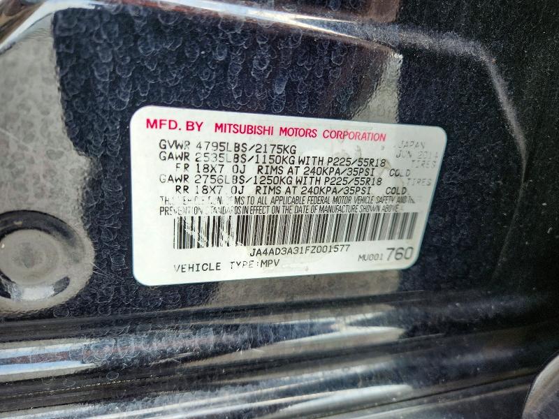 Aukcja sprzedaży 2015 Mitsubishi Outlander, vin: JA4AD3A31FZ001577, numer aukcji: 53334676