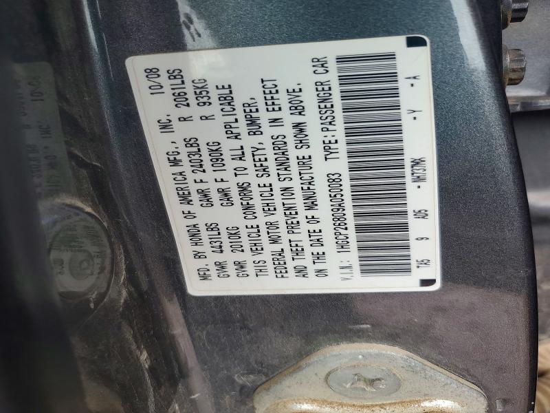 Aukcja sprzedaży 2009 Honda Accord, vin: 1HGCP26809A050083, numer aukcji: 55131366