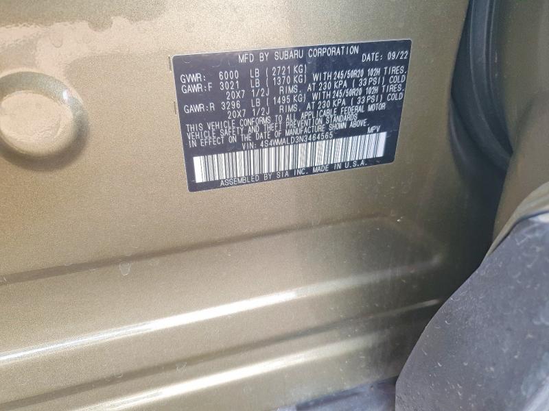 Продажа на аукционе авто 2022 Subaru Ascent, vin: 4S4WMALD3N3464565, номер лота: 54926896