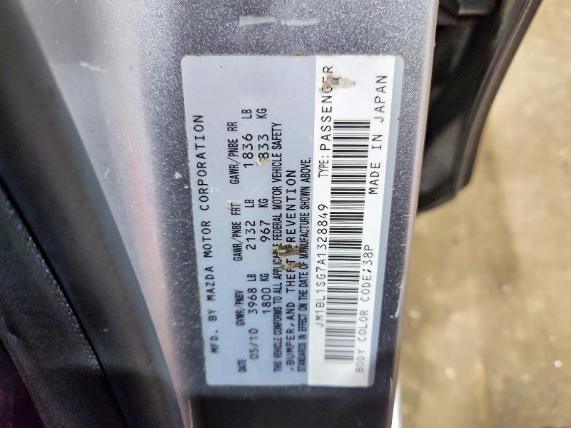 Aukcja sprzedaży 2010 Mazda 3, vin: JM1BL1SG7A1328849, numer aukcji: 54290956
