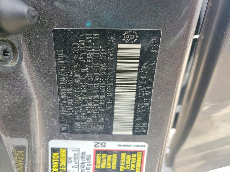 2022 Toyota Camry მანქანა იყიდება აუქციონზე, vin: 4T1G11AK9NU671101, აუქციონის ნომერი: 54917346