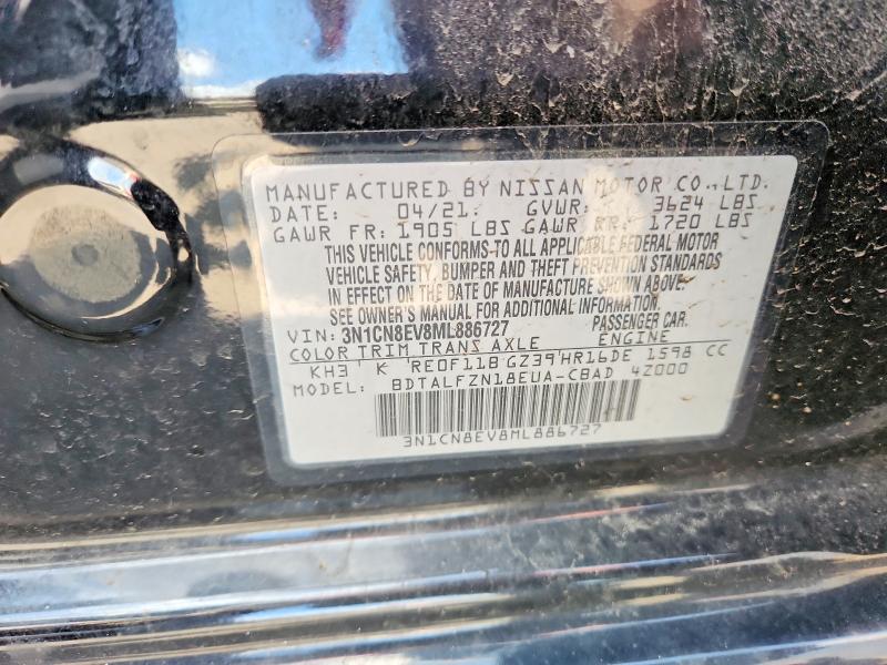 Aukcja sprzedaży 2021 Nissan Versa, vin: 3N1CN8EV8ML886727, numer aukcji: 54220916