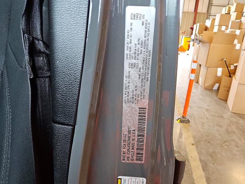 52711736 :رقم المزاد ، 1C4HJXDG3NW140211 vin ، 2022 Jeep Wrangler Unlimited مزاد بيع
