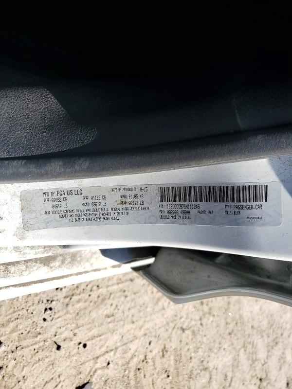 Продаж на аукціоні авто 2016 Chrysler 200, vin: 1C3CCCCB7GN111245, номер лоту: 52565546