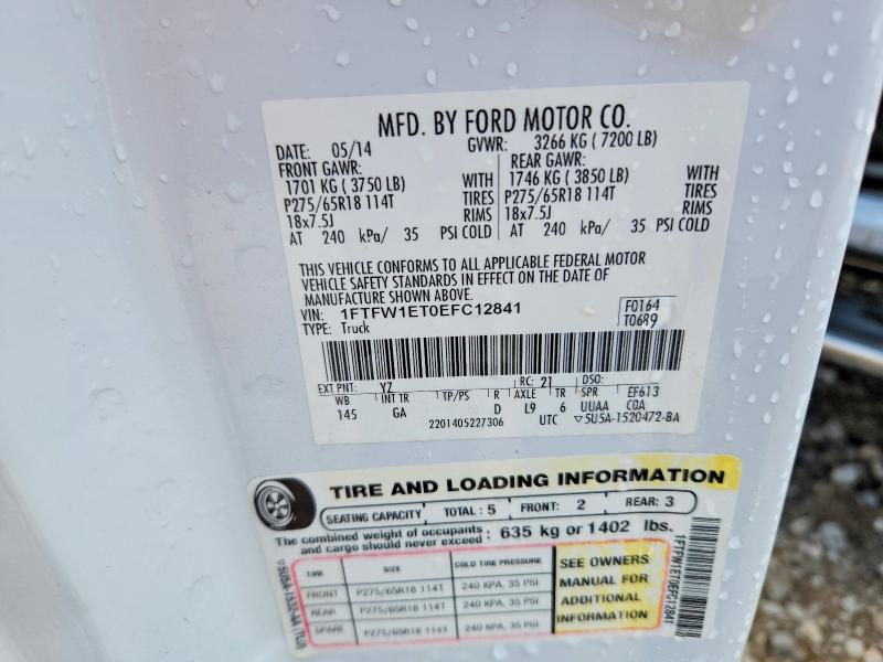 Aukcja sprzedaży 2014 Ford F150, vin: 1FTFW1ET0EFC12841, numer aukcji: 51889466