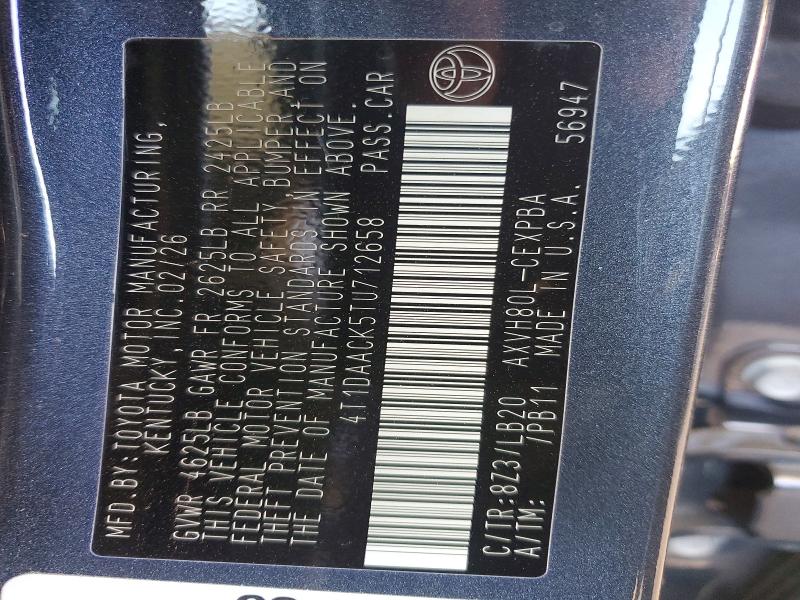 Aukcja sprzedaży 2026 Toyota Camry, vin: 4T1DAACK5TU712658, numer aukcji: 55406736