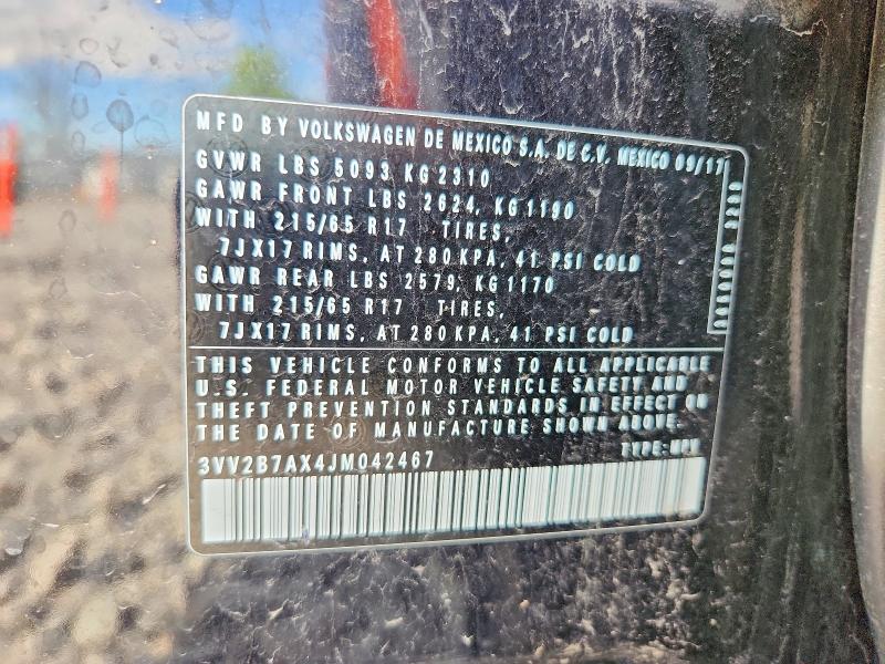 Продажа на аукционе авто 2018 Volkswagen Tiguan, vin: 3VV2B7AX4JM042467, номер лота: 53937816