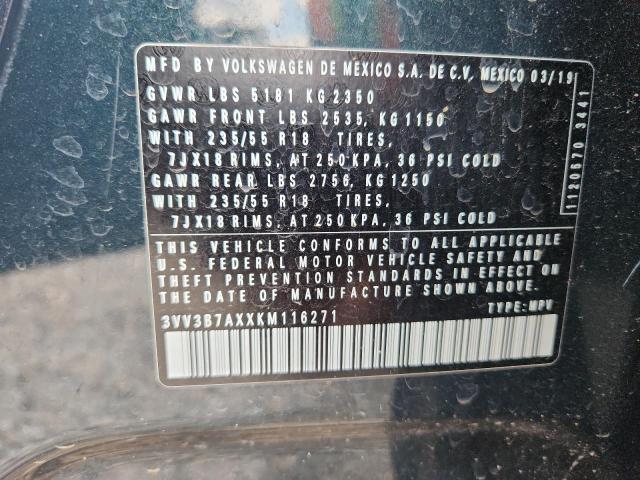 Aukcja sprzedaży 2019 Volkswagen Tiguan, vin: 3VV3B7AXXKM116271, numer aukcji: 54186636