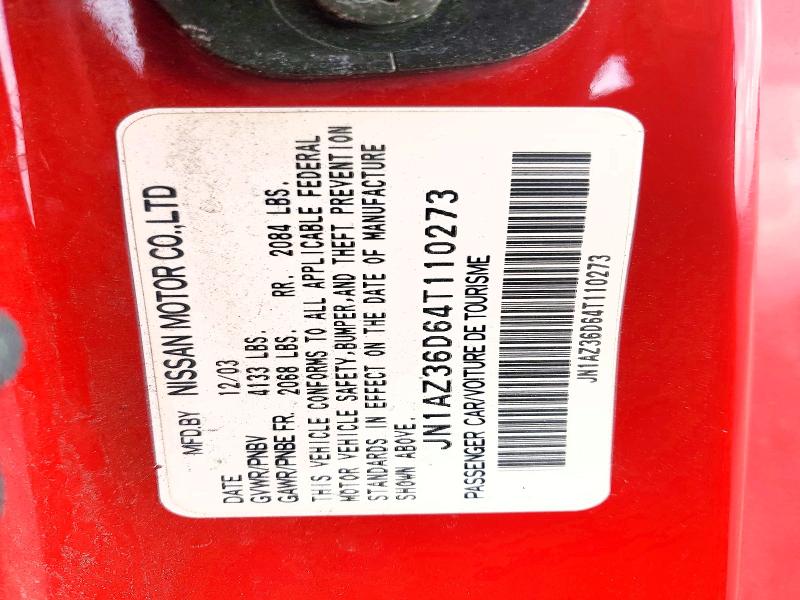 Продажа на аукционе авто 2004 Nissan 350z, vin: JN1AZ36D64T110273, номер лота: 53360446