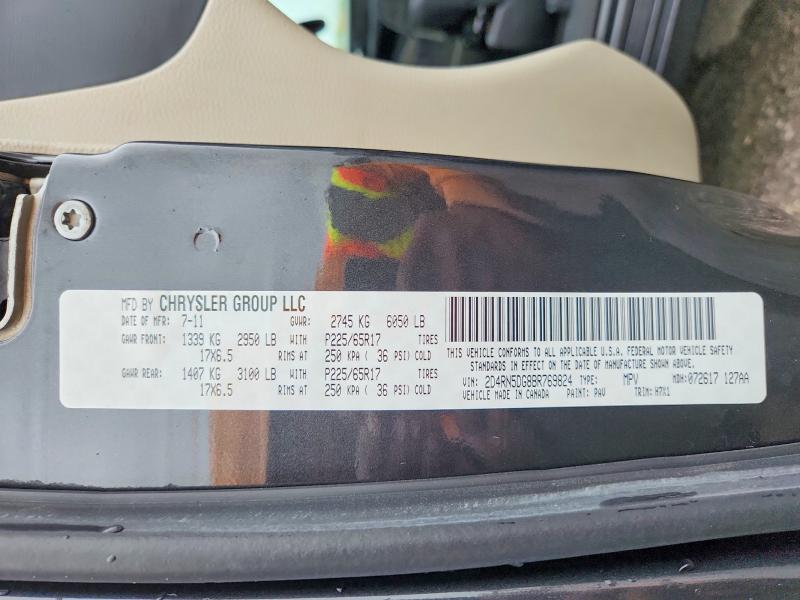 52312006 :رقم المزاد ، 2D4RN5DG8BR769824 vin ، 2011 Dodge Grand Caravan مزاد بيع