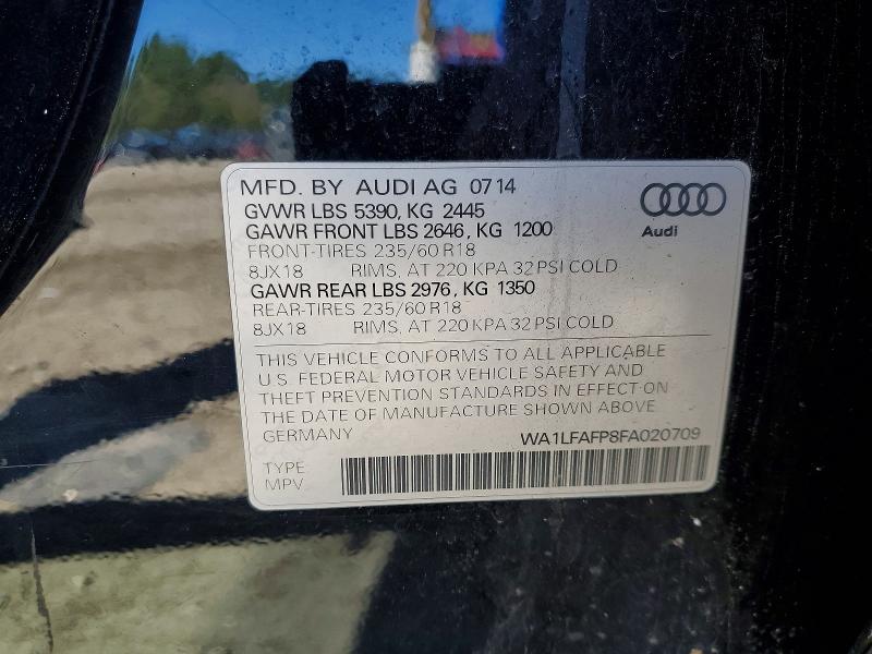 Aukcja sprzedaży 2015 Audi Q5, vin: WA1LFAFP8FA020709, numer aukcji: 52995746