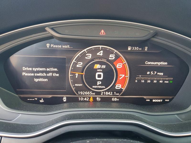 2018 Audi S5 მანქანა იყიდება აუქციონზე, vin: WAUC4CF52JA062224, აუქციონის ნომერი: 52651676