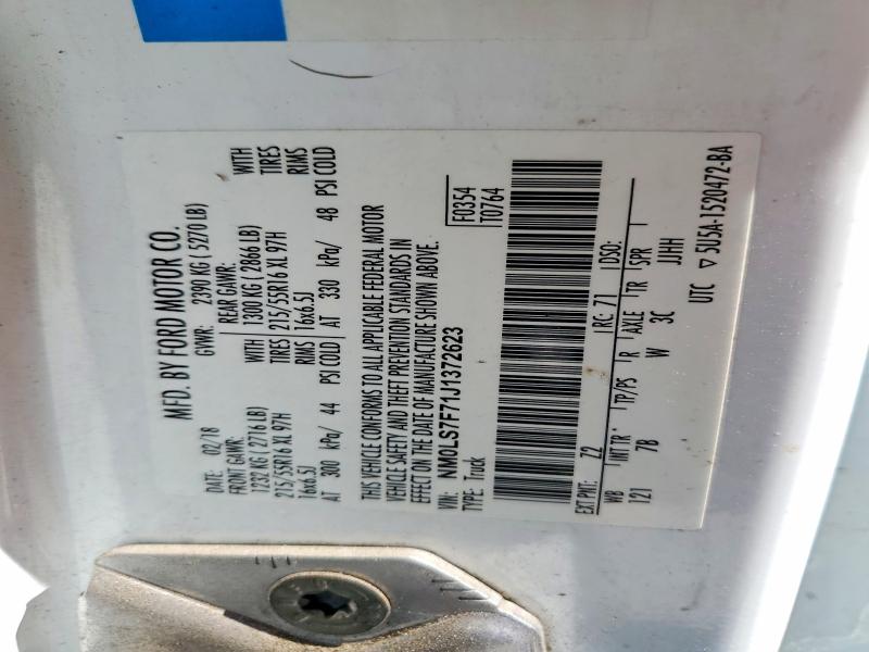 2018 Ford Transit Connect მანქანა იყიდება აუქციონზე, vin: NM0LS7F71J1372623, აუქციონის ნომერი: 53286256