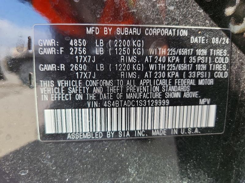 Aukcja sprzedaży 2025 Subaru Outback, vin: 4S4BTADC1S3129999, numer aukcji: 51840836