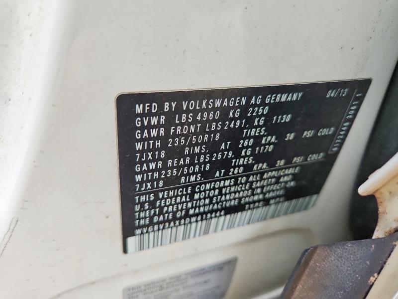 Aukcja sprzedaży 2013 Volkswagen Tiguan, vin: WVGBV3AX9DW619444, numer aukcji: 55367826