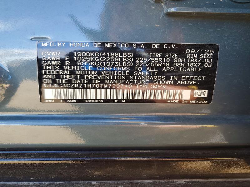 Продаж на аукціоні авто 2026 Honda Hr-v, vin: 3CZRZ1H70TM720740, номер лоту: 52404216