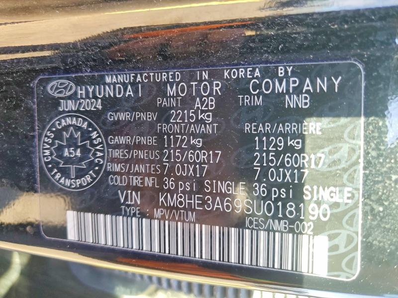Продаж на аукціоні авто 2025 Hyundai Kona, vin: KM8HE3A69SU018190, номер лоту: 50299346