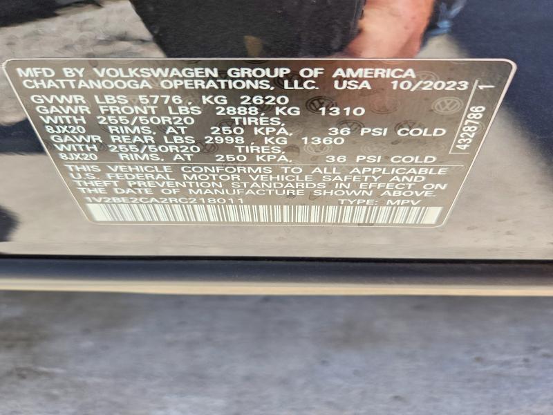 Aukcja sprzedaży 2024 Volkswagen Atlas Cross Sport, vin: 1V2BE2CA2RC218011, numer aukcji: 54850796