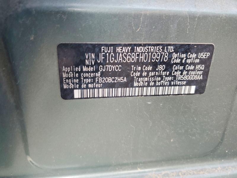 Aukcja sprzedaży 2015 Subaru Impreza, vin: JF1GJAS68FH019978, numer aukcji: 54720636