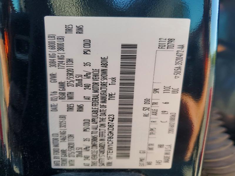 53233256 :رقم المزاد ، 1FTEW1CF8GKD87423 vin ، 2016 Ford F150 مزاد بيع