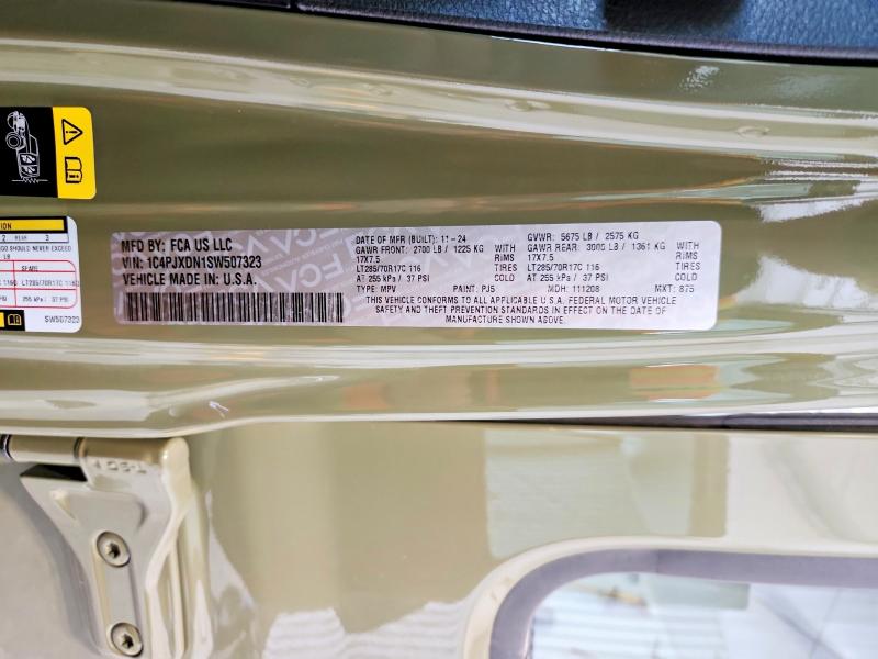 55720646 :رقم المزاد ، 1C4PJXDN1SW507323 vin ، 2025 Jeep Wrangler مزاد بيع