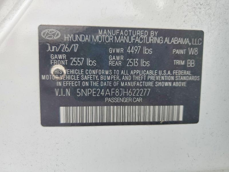 Продаж на аукціоні авто 2018 Hyundai Sonata, vin: 5NPE24AF8JH622277, номер лоту: 53982736