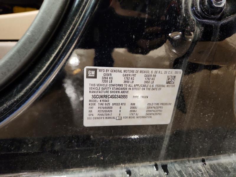 Продаж на аукціоні авто 2016 Chevrolet Silverado, vin: 3GCUKREC4GG340955, номер лоту: 52237126