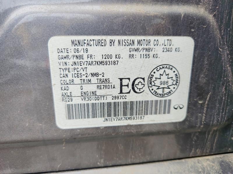 Aukcja sprzedaży 2019 Infiniti Q50, vin: JN1EV7AR7KM593187, numer aukcji: 53616616