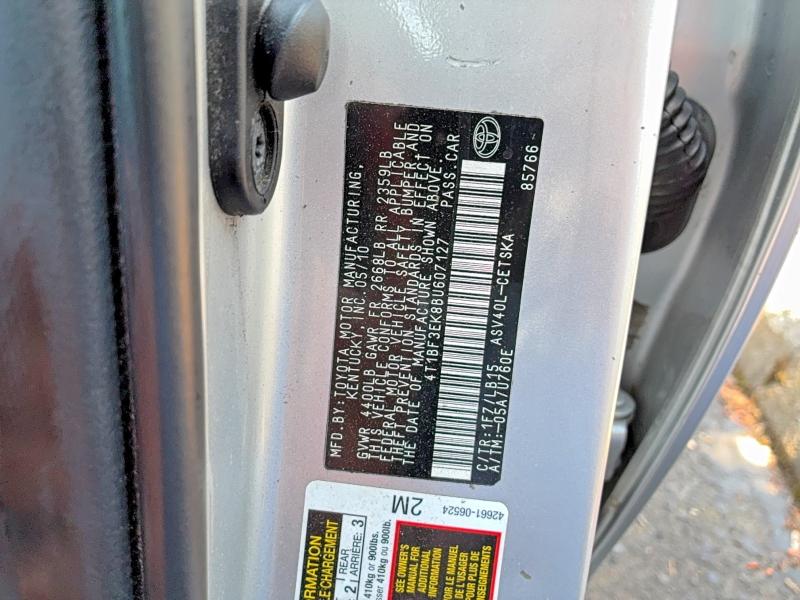 2011 Toyota Camry მანქანა იყიდება აუქციონზე, vin: 4T1BF3EK8BU607127, აუქციონის ნომერი: 55404226