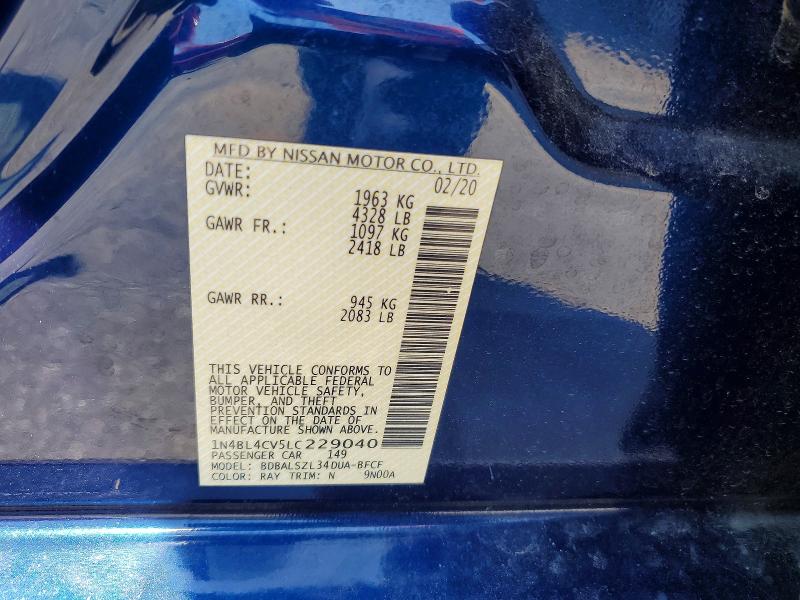 Продажа на аукционе авто 2020 Nissan Altima, vin: 1N4BL4CV5LC229040, номер лота: 53207706