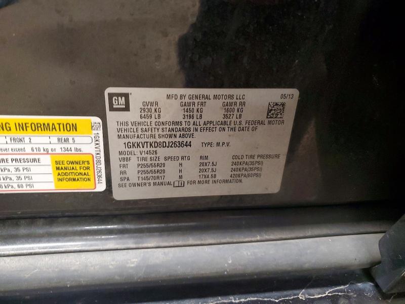 Продаж на аукціоні авто 2013 Gmc Acadia, vin: 1GKKVTKD8DJ263644, номер лоту: 52490516