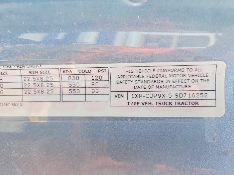 2025 Peterbilt 567 მანქანა იყიდება აუქციონზე, vin: 1XPCDP9X5SD716252, აუქციონის ნომერი: 53038986