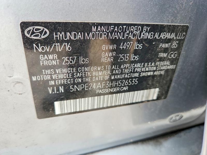 Aukcja sprzedaży 2017 Hyundai Sonata, vin: 5NPE24AF3HH526535, numer aukcji: 53128916