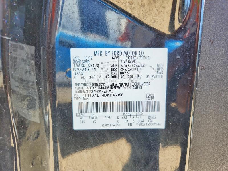 Продажа на аукционе авто 2013 Ford F150, vin: 1FTFX1EF4DKD46958, номер лота: 52016726