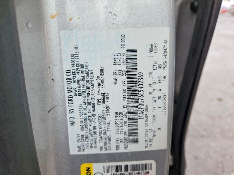Aukcja sprzedaży 2014 Ford Fusion, vin: 1FA6P0G76E5402369, numer aukcji: 54641246